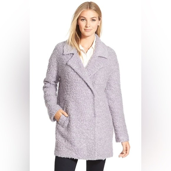 VINCE CAMUTO PURPLE BOUCLE TWO BUTTON COLLARED COAT SIZE SMALL - Picture 3 of 16